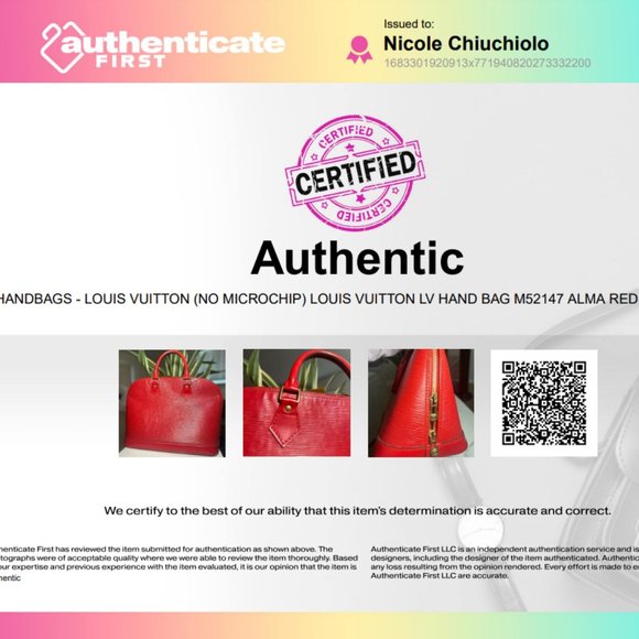 Louis Vuitton LV Hand Bag M52147 Alma Red Epi 2124995 w/ COA - Picture 4 of 16